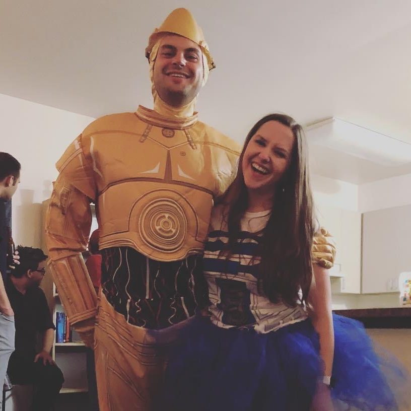 Alex Parret and Molly Maloney as C-3PO and R2-D2